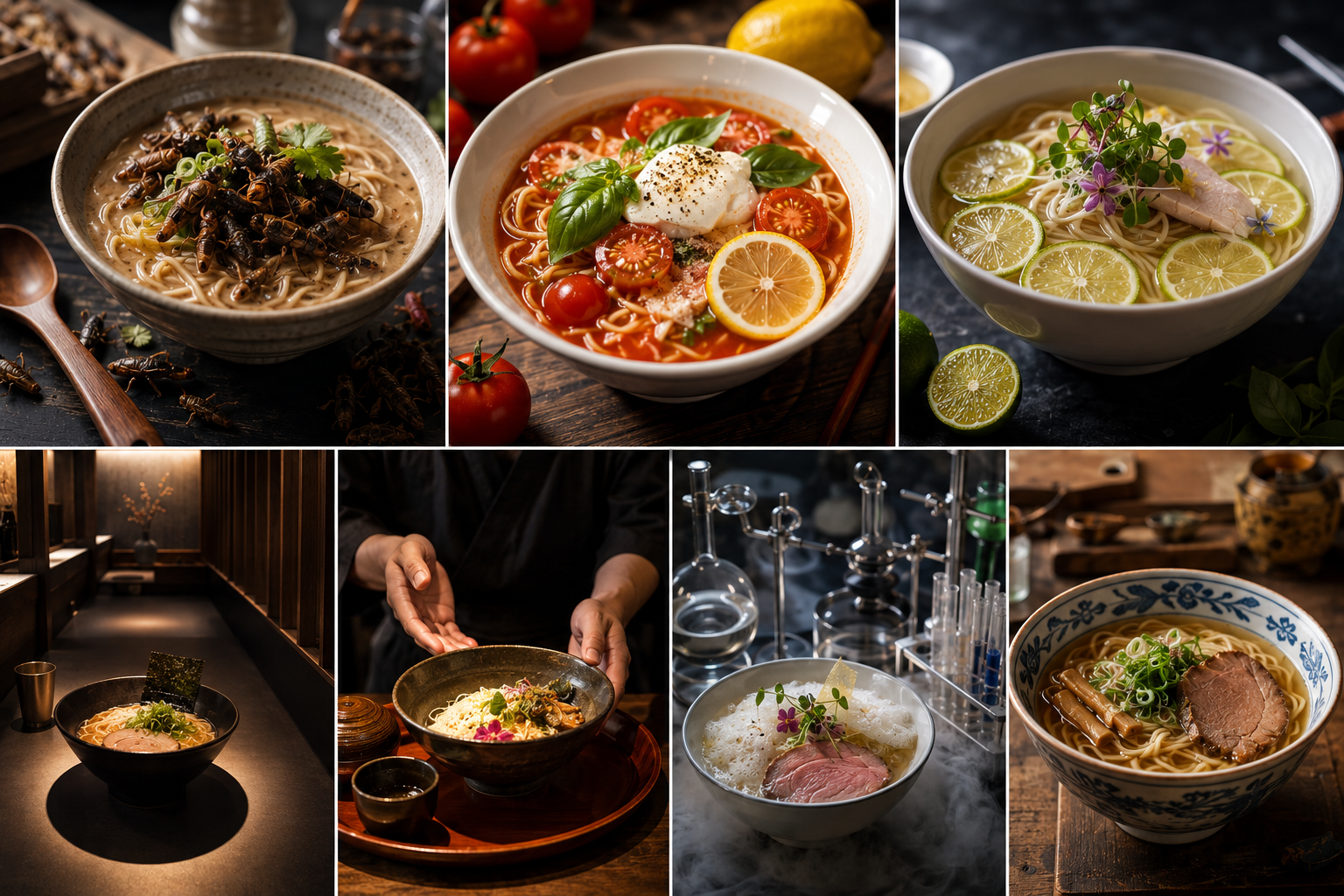 世にも珍しいラーメン屋の一杯。通常とはまったく異なる見た目のラーメンがカウンターに置かれている